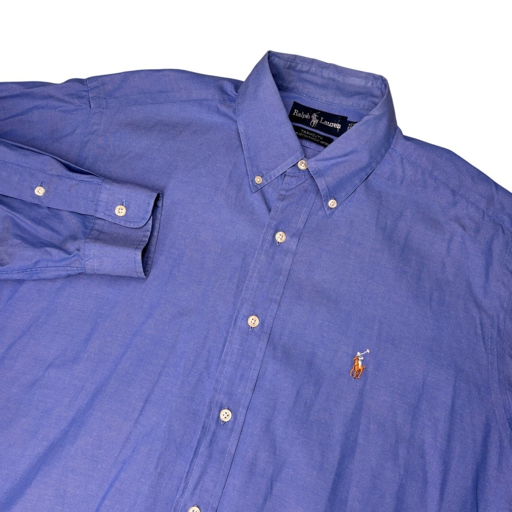 Ralph Lauren Yarmouth Shirt Mens 16-33 Blue Pinpoint Oxford Button Down